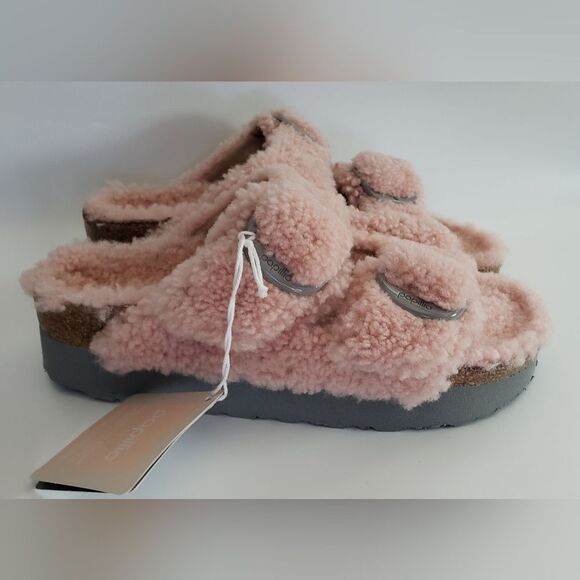 NWT Birkenstock Papillio Big Buckle Teddy Crystal Rose - Picture 7 of 15